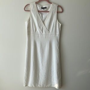 White Sheath V-Neck Midi Dress for Wedding Guests